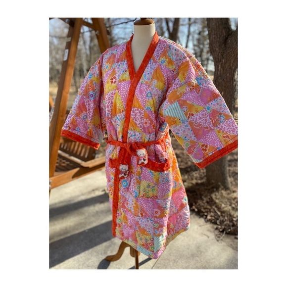 OOAK Vintage Boho Quilted Patchwork Housecoat - Picture 1 of 15